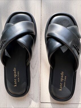 Kate Spade  - Rio slide Black Cross-Band Slide Sandals